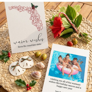 Remerciements Vœux chaleureux | Carte de Noël photo Floride