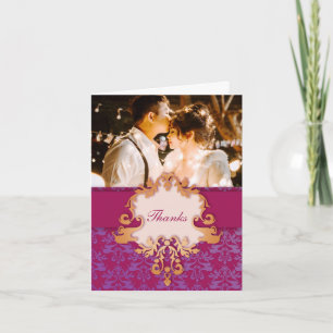 Remerciements "Votre photo" carte de mariage éléphant "Merci"