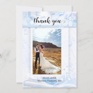 Remerciements Votre photo Dusty Blue Music Mariage Carte de reme