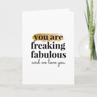 Vous êtes fabuleux Nous aimons votre carte de supp