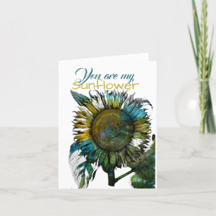 Remerciements Vous êtes mon tournesol plié Carte de remerciement