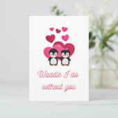 Remerciements Waddle Je ne fais pas sans vous Carte d'amour de p (Debout devant)