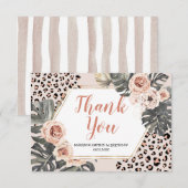 Remerciements Wild One Empreinte de léopard Anniversaire Carte d (Devant / Derrière)