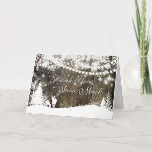 Remerciements Winter Wonderland Deer & Lights Carte de remerciem