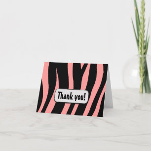 Remerciements Zèbre rose Imprimer "Merci"! carte de note