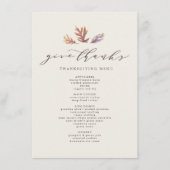 Remercier Thanksgiving menu (Devant)