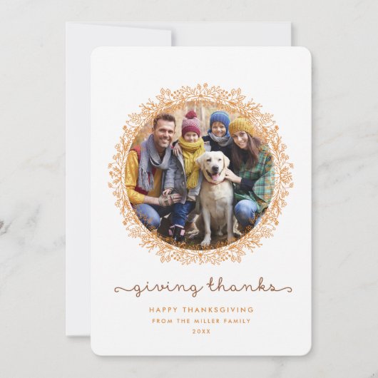 Remercier Wreath Thanksgiving Carte photo (Devant)