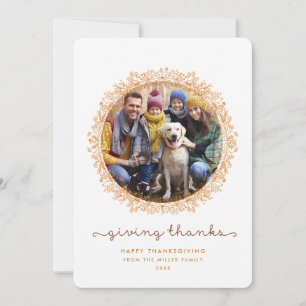 Remercier Wreath Thanksgiving Carte photo