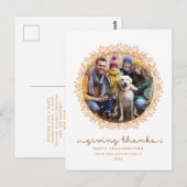 Remercier Wreath Thanksgiving Photo Carte Postale (Devant / Derrière)