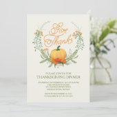 Remerciez Autumn Wreath Thanksgiving Invitation (Debout devant)