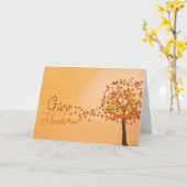 Remerciez la carte de voeux de l'arbre d'automne (Fleur jaune)