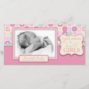 Remerciez le carte photo de fille de ciel