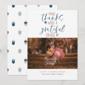 Remerciez le Carte photo de Thanksgiving (Devant / Derrière)