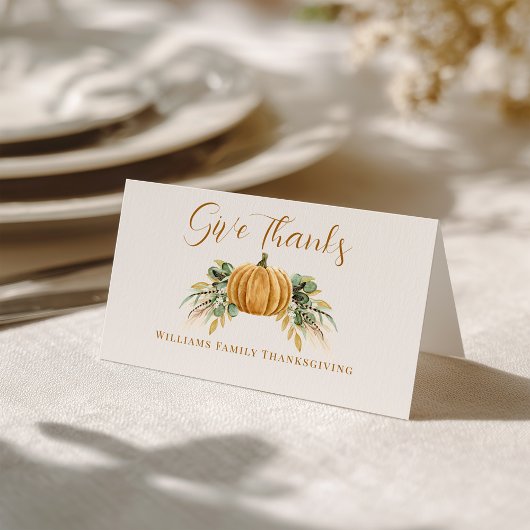 Remerciez Merci Thanksgiving Gratitude Place Card