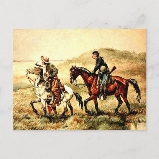 Remington - De Couriers, Frederic Remington-kunst Briefkaart (Voorkant)