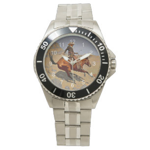 Remington: De Cowboy, fine art, Horloge