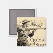  Remington geweer Quick Sure Pistool Ad Magnet Magneet (Voorkant / Achterkant)