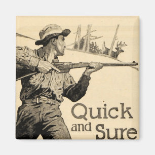  Remington geweer Quick Sure Pistool Ad Magnet Magneet