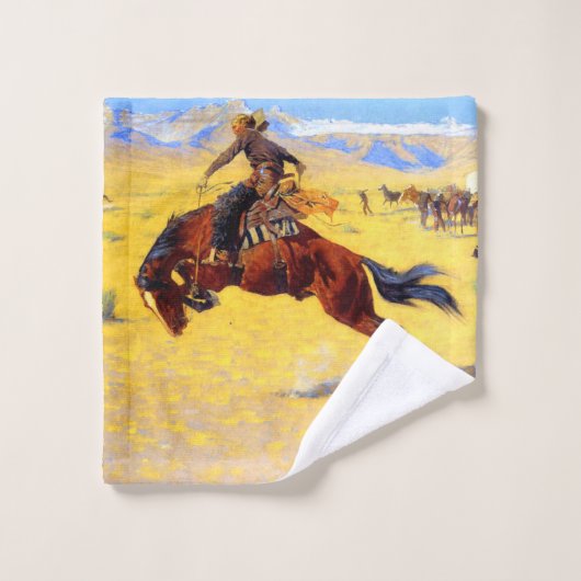 Remington Old West Horse et Cowboy (Gant de toilette)