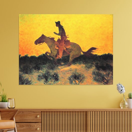 Remington - Tegen de zonsondergang, fine art Canvas Afdruk (Insitu (Woonkamer))