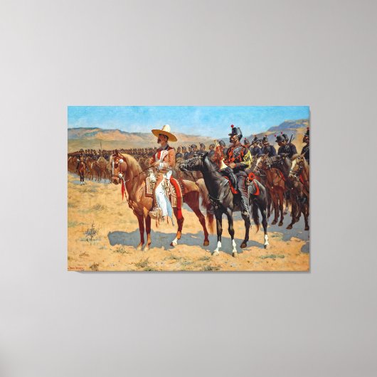 Remington The Mexican Major Painting Canvas Afdruk (Voorkant)