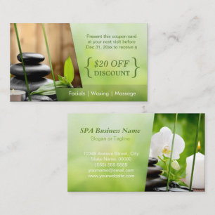 Remise Coupon Card SPA de massage de la vie morte 