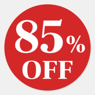 Remise de 85% Autocollant Rond Classique Fond Roug