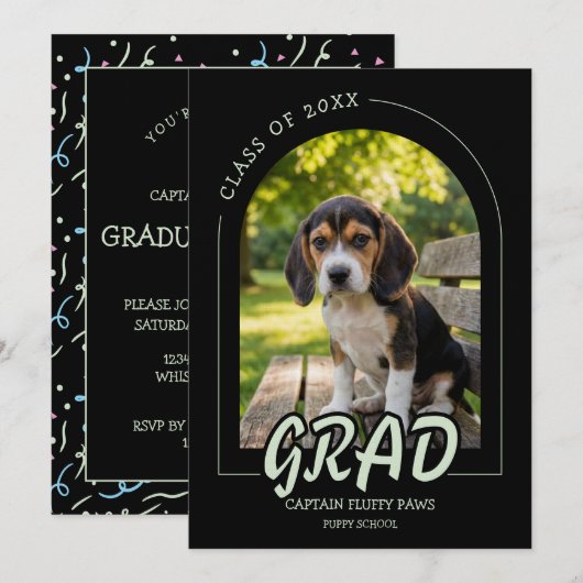 Remise de diplômes pour chiots avec invitation pho (Devant / Derrière)