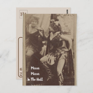 Remise de la Vintage dame dans la carte postale mi