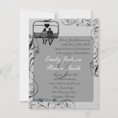 Remise en forme de ski noir gris blanc invitations (Devant)