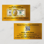 Remise Insérer Carte de visite 10$ Gold QR Logo (Devant / Derrière)