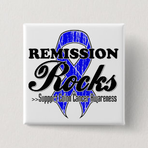 Remissie Rocks - Colon Cancer Awareness Vierkante Button 5,1 Cm