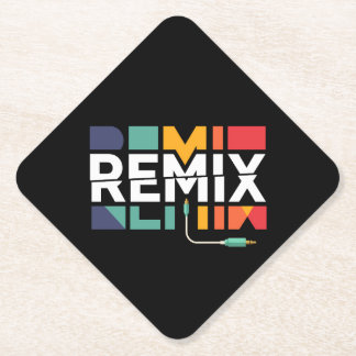 Remix Audio | DJ Music Retro Geometric Graphic Kartonnen Onderzetters