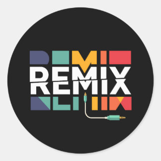 Remix Audio | DJ Music Retro Geometric Graphic Ronde Sticker