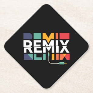 Remix-audio   DJ-muziek Retro geometrische afbeeld Kartonnen Onderzetters