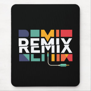 Remix Audio   DJ Muziek Retro Geometrische Grafiek Muismat