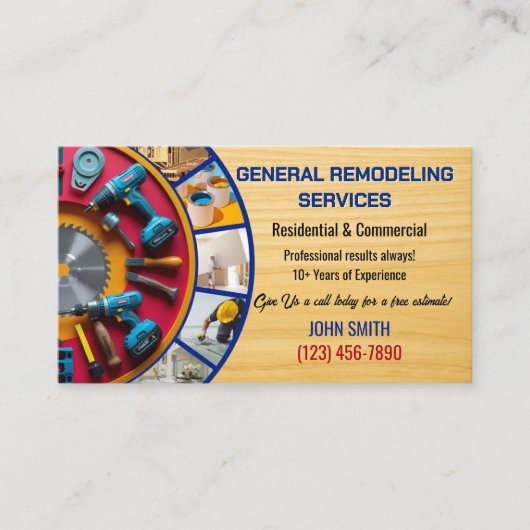 Remodeling Service Business Cards Visitekaartje (Voorkant)