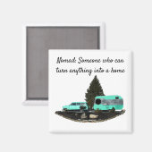 Remorque de voiture de camping Retro Nomad Magnet (Recto/Verso)