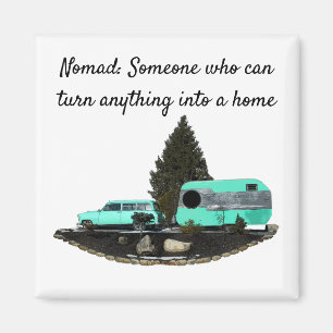 Remorque de voiture de camping Retro Nomad Magnet