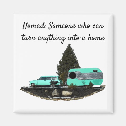 Remorque de voiture de camping Retro Nomad Magnet (Devant)