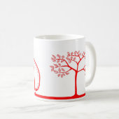 Remorque et tasse rouges 15oz d'arbre (Devant droit)