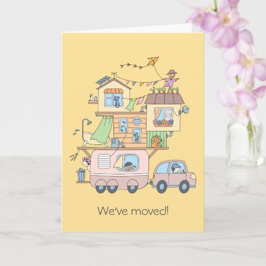 Remorque Nouvelle adresse Faire-part jaune vierge (Orchidée)