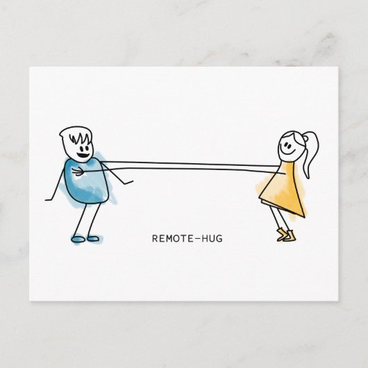 Remote-Hug Briefkaart (Voorkant)