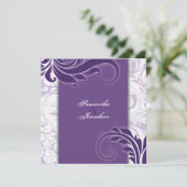 Remous élégants pourpres et blancs de faire-part (Debout devant)