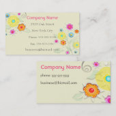 Remous et carte de visite de fleurs (Devant / Derrière)