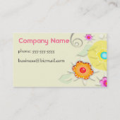 Remous et carte de visite de fleurs (Dos)