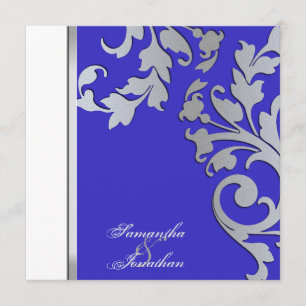 Remous floraux d'étincelle d'argent de faire-part