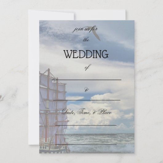 Remplir dans le Faire-part de mariage Océan blanc (Devant)