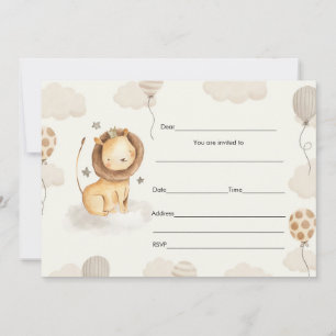 Remplir dans les blancs invitation lion birtdhay g