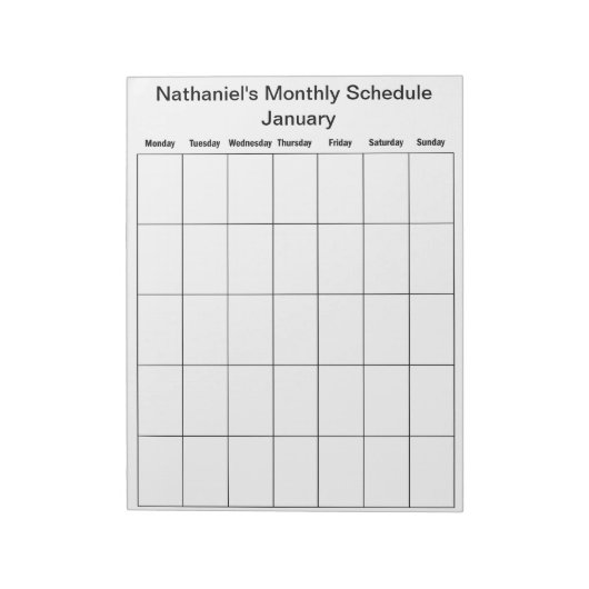 Remplir le Bloc-notes Calendrier (Tourné)